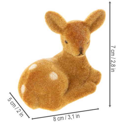 Artikel Deko-Figur Rehkitz liegend 8 cm Braun 6 Stück