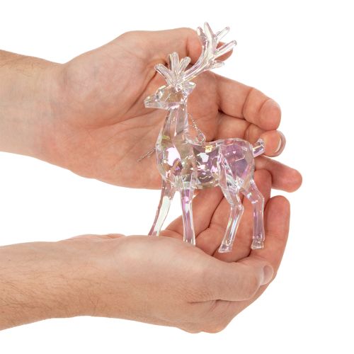 Rentier Anhänger Acryl 14cm irisierend 4er Set | Floristik21.de