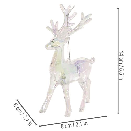 Rentier Anhänger Acryl 14cm irisierend 4er Set | Floristik21.de