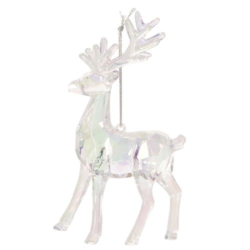 Rentier Anhänger Acryl 14cm irisierend 4er Set | Floristik21.de