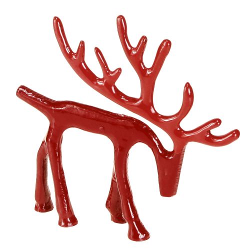 Rentier Deko Figur Metall Tischdeko Weihnachten Rot 15cm – Elegante Weihnachtsdekoration