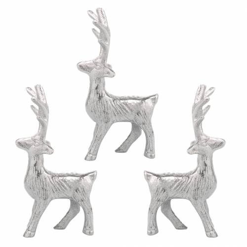 Deko-Rentier Silbern Metall 6,5×H12,5cm 3St