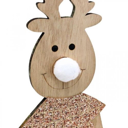 Rentier Holz Dekofigur Aufsteller Weihnachten 12×6,5cm H45cm 2St