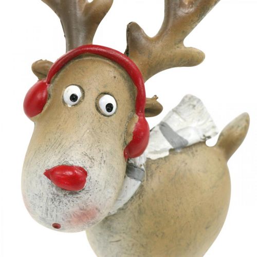 Floristik21 Deko Figur Rentier Weihnachten mit Schal 7×4,5×12cm 4St