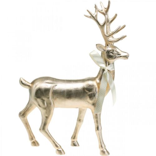 Floristik21 Dekofigur Hirsch Champagner Deko-Hirsch groß Weihnachten 47cm