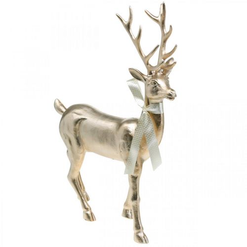 Dekofigur Hirsch Champagner Deko-Hirsch groß Weihnachten 47cm