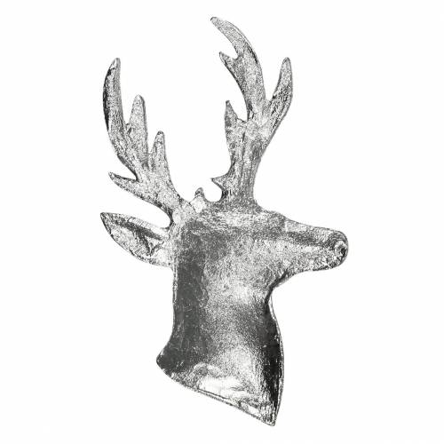 Floristik21 Deko-Rentierbüste Silber Metall 8cm × 4,8cm 8 St