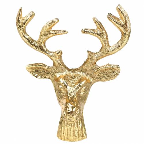 Floristik21 Weihnachtsdeko Hirschkopf Metall Golden 6,8cm 6St