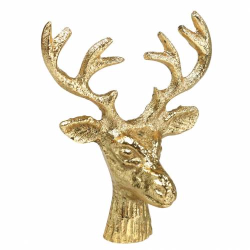 Floristik21 Weihnachtsdeko Hirschkopf Metall Golden 6,8cm 6St