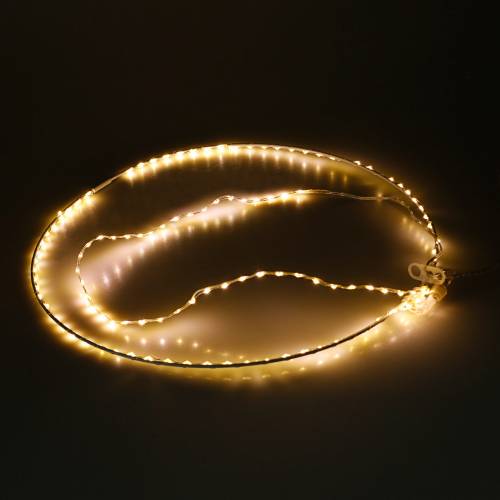 Floristik21 Ring mit Micro LED Ø38cm Warmweiß 125L Weiß Für außen und innen