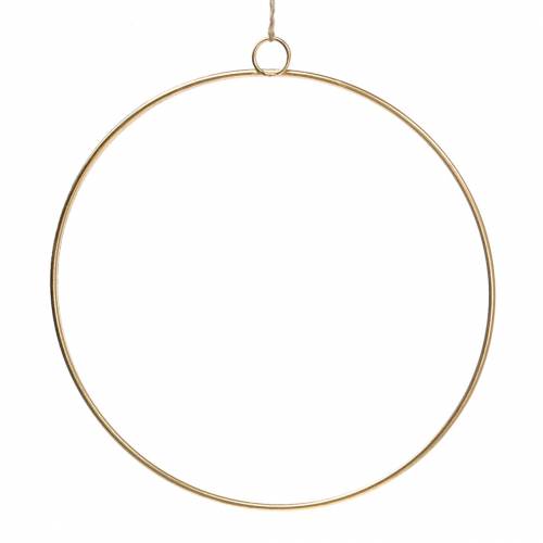 Floristik21 Deko Ring zum Hängen Gold Ø35cm 4St