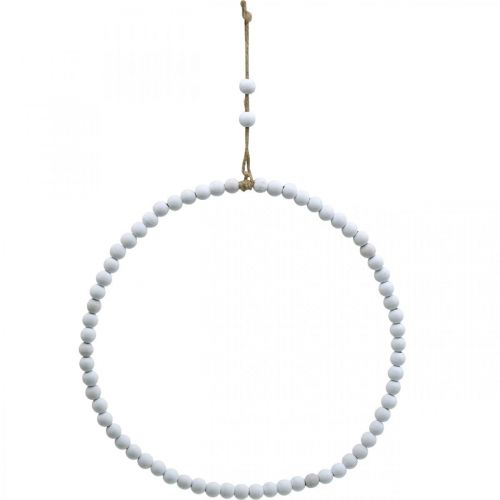 Artikel Ring mit Perlen, Frühling, Dekoreif, Hochzeit, Kranz zum Hängen Weiß Ø28cm 4St