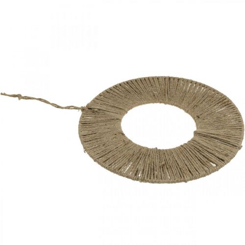 Artikel Ring bespannt, Sommerdeko, Dekoring zum Aufhängen, Boho-Stil Naturfarben, Silbern Ø29,5cm