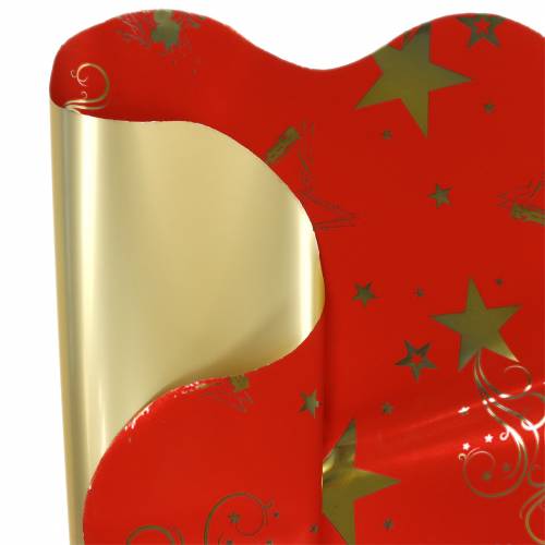Floristik21 Rondella Manschette Weihnachtsmotiv Rot Gold 60cm 50St