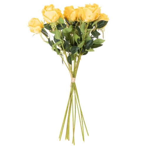 Künstliche Rose Gelb 62 cm mit langem Stiel, 12er-Set | Floristik21.de