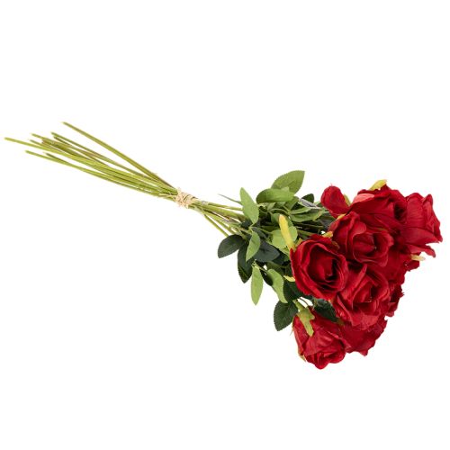 Künstliche Rose Rot 62cm 12er-Set mit langem Stiel | Floristik21.de