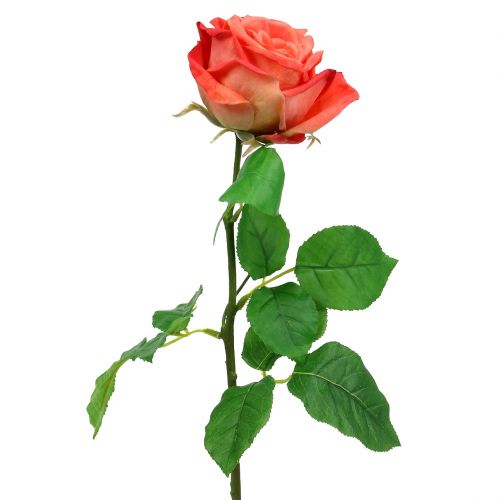 Floristik21 Rose Kunstblume Lachs 67,5cm