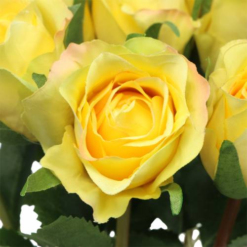 Floristik21 Rose Gelb 42cm 12St