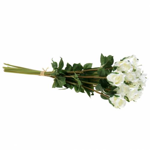 Floristik21 Rose Weiß 42cm 12St