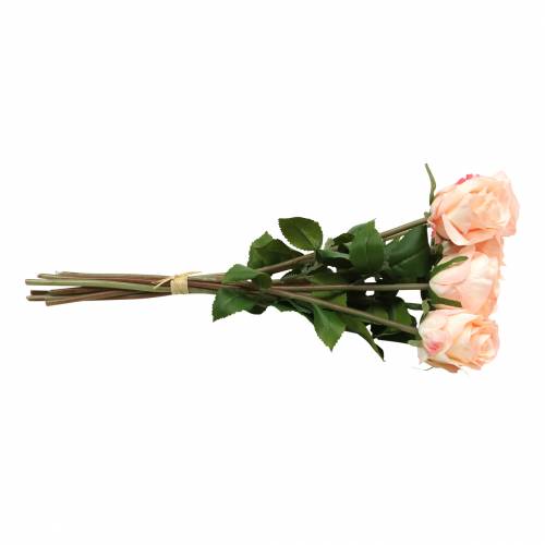 Floristik21 Rosenbouquet künstlich Apricot 8 St