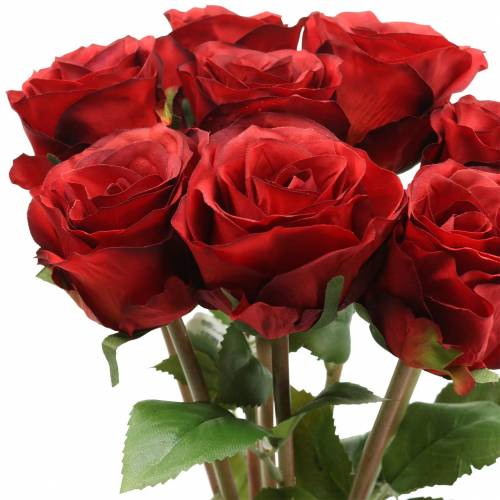 Artikel Rose im Bund künstlich Rot 36cm 8 St