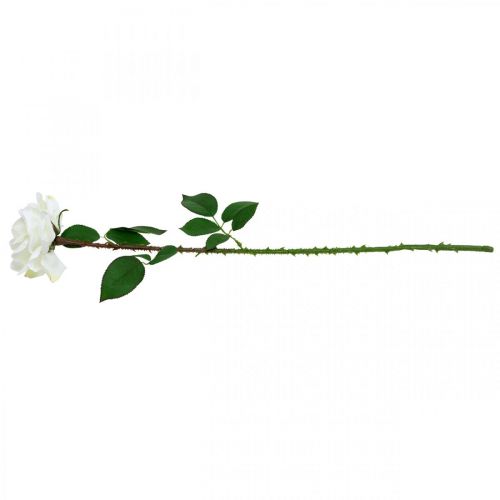 Artikel Weiße Rose, Kunst-Rose am Stiel, Seidenblume, künstliche Rose L72cm Ø13cm