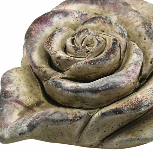 Floristik21 Beton-Rosen-Herz Grau, Violett Ø13 H5cm 3 St