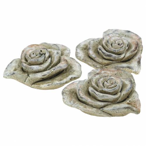 Floristik21 Beton-Rosen-Herz Grau, Apricot Ø13 H5cm 3 St
