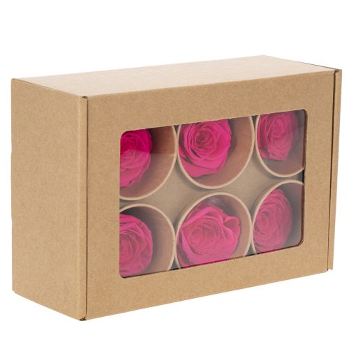 Artikel Konservierte Rosenköpfe Rosa 6er-Set – Langhaltige Blumendeko für stilvolle Arrangements