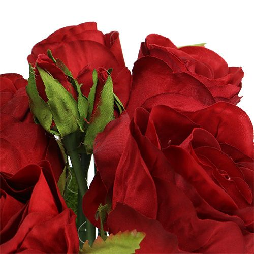 Floristik21 Rosenstrauß Rot 25cm