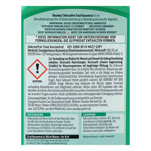 Artikel Roundup Unkrautfrei Total Konzentrat Ohne Glyphosat 500ml