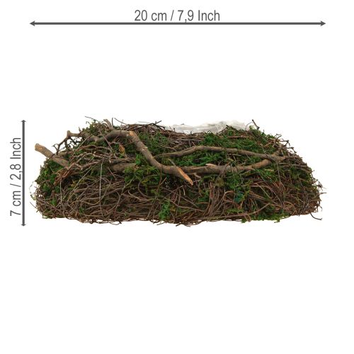 Artikel Runde Pflanzschale aus Reben mit Moos und Folie zur Dekoration
