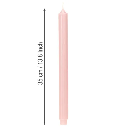 Durchgefärbte Stabkerzen Wachs Rosa 350 x 28 mm 4 Stück | Floristik21.de