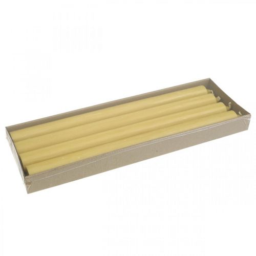 Floristik21 Rustic Kerzen Hohe Stabkerzen durchgefärbt Gelb 350/28mm 4 St