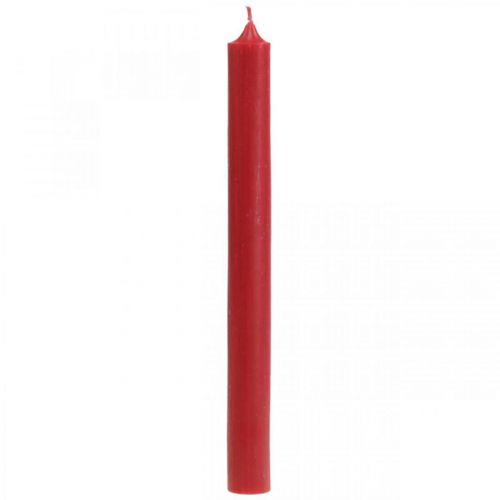 Rustic Kerzen Hohe Stabkerzen durchgefärbt Rot 350/28mm 4St