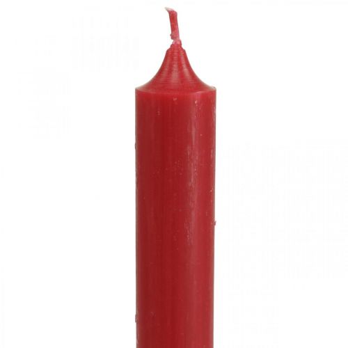 Rustic Kerzen Hohe Stabkerzen durchgefärbt Rot 350/28mm 4St