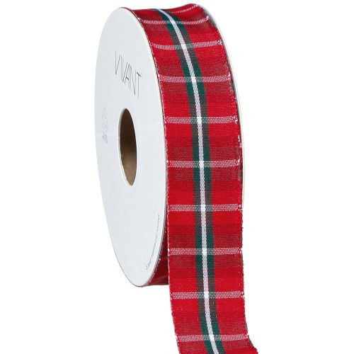 Floristik21 Versatile Rustic Checkered Ribbon Red 25mm Wide 15m Roll for Festive Decor