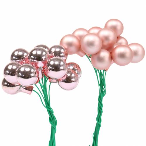 Spiegelbeeren Rosa matt/glänzend 1,5cm 140St Spiegelbeeren Rosa matt/glänzend 1,5cm 140St