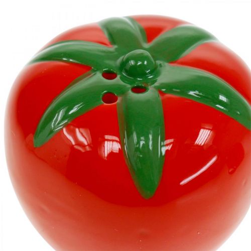 Pfeffer- und Salzstreuer, Tischdeko, Streuer-Set in Tomaten-Optik, Keramikdeko Ø6cm