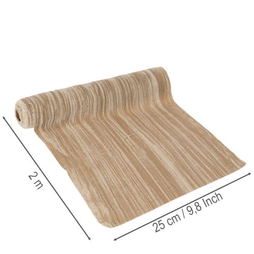Tischläufer Samt Crushed Velvet Beige 25cm x 2m | Floristik21.de