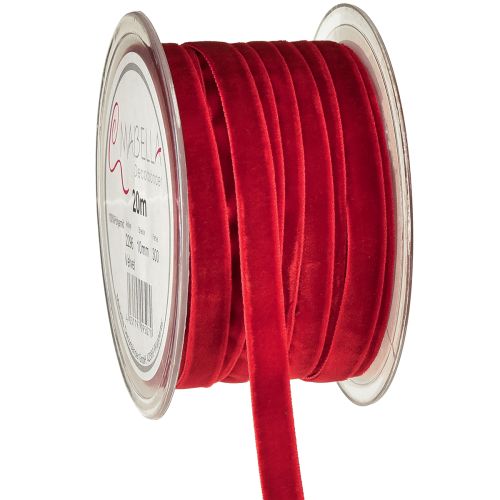 Samtband Dekoband Velvet Band Rot 10mm 20m