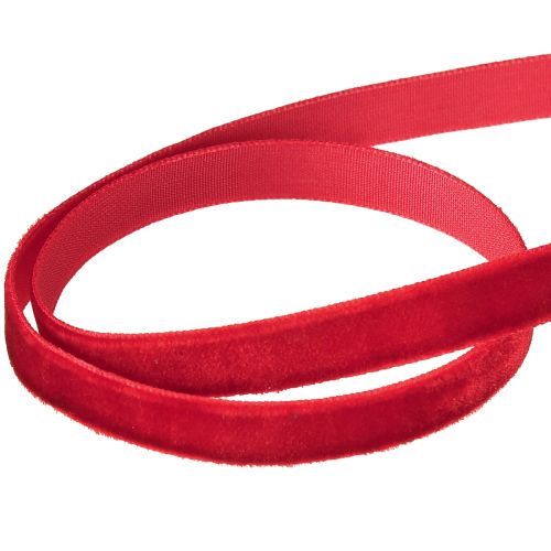 Floristik21 Samtband Dekoband Velvet Band Rot 10mm 20m