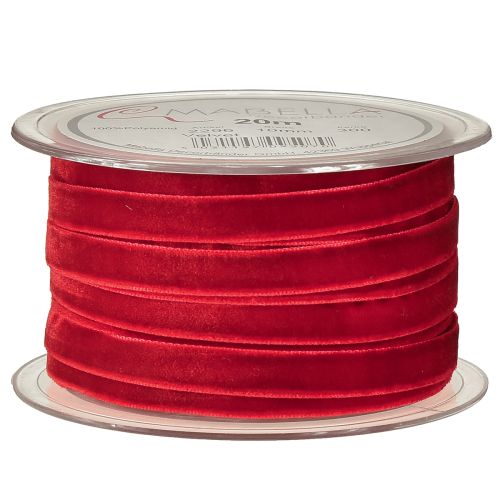 Floristik21 Samtband Dekoband Velvet Band Rot 10mm 20m