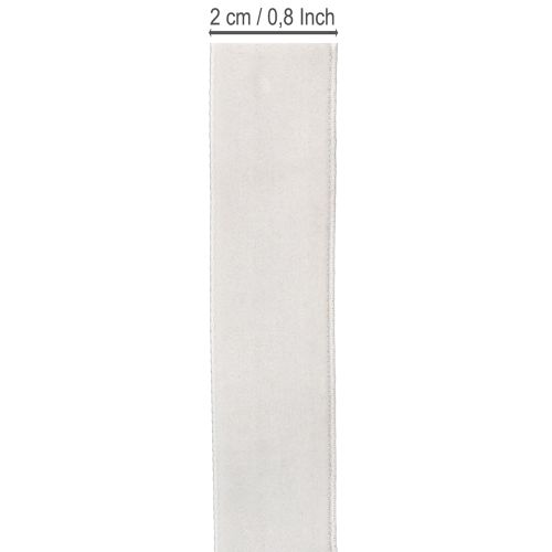Artikel Samtband Weiß 20mm x 10m – Dekoband für Hochzeit, Weihnachten und kreative Deko