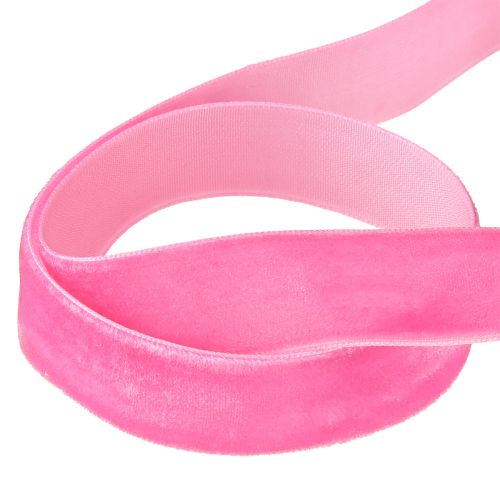 Artikel Rosa Samtband 20mm Dekoration Geschenkverpackung 10m Velvet Dekoband Pink