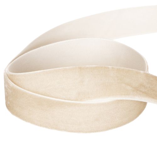 Samtband Polyamid Beige 20mm 10m für Geschenkverpackungen und Dekorationen | Floristik21.de