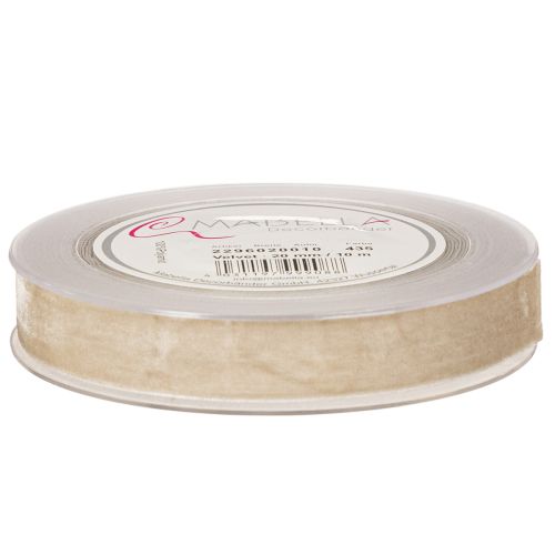 Samtband Polyamid Beige 20mm 10m für Geschenkverpackungen und Dekorationen | Floristik21.de
