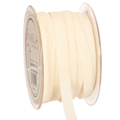 Samtband Rolle 10mm x 20m Creme Polyamid einkaufen | Floristik21.de