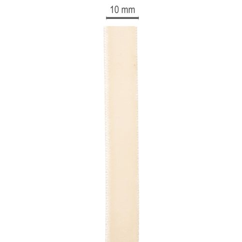 Samtband Rolle 10mm x 20m Creme Polyamid | Floristik21.de