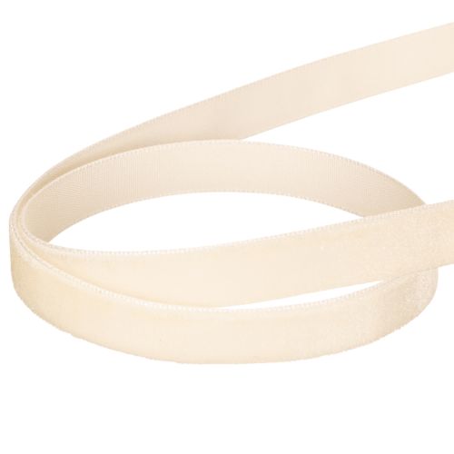 Samtband Rolle 10mm x 20m Creme Polyamid | Floristik21.de